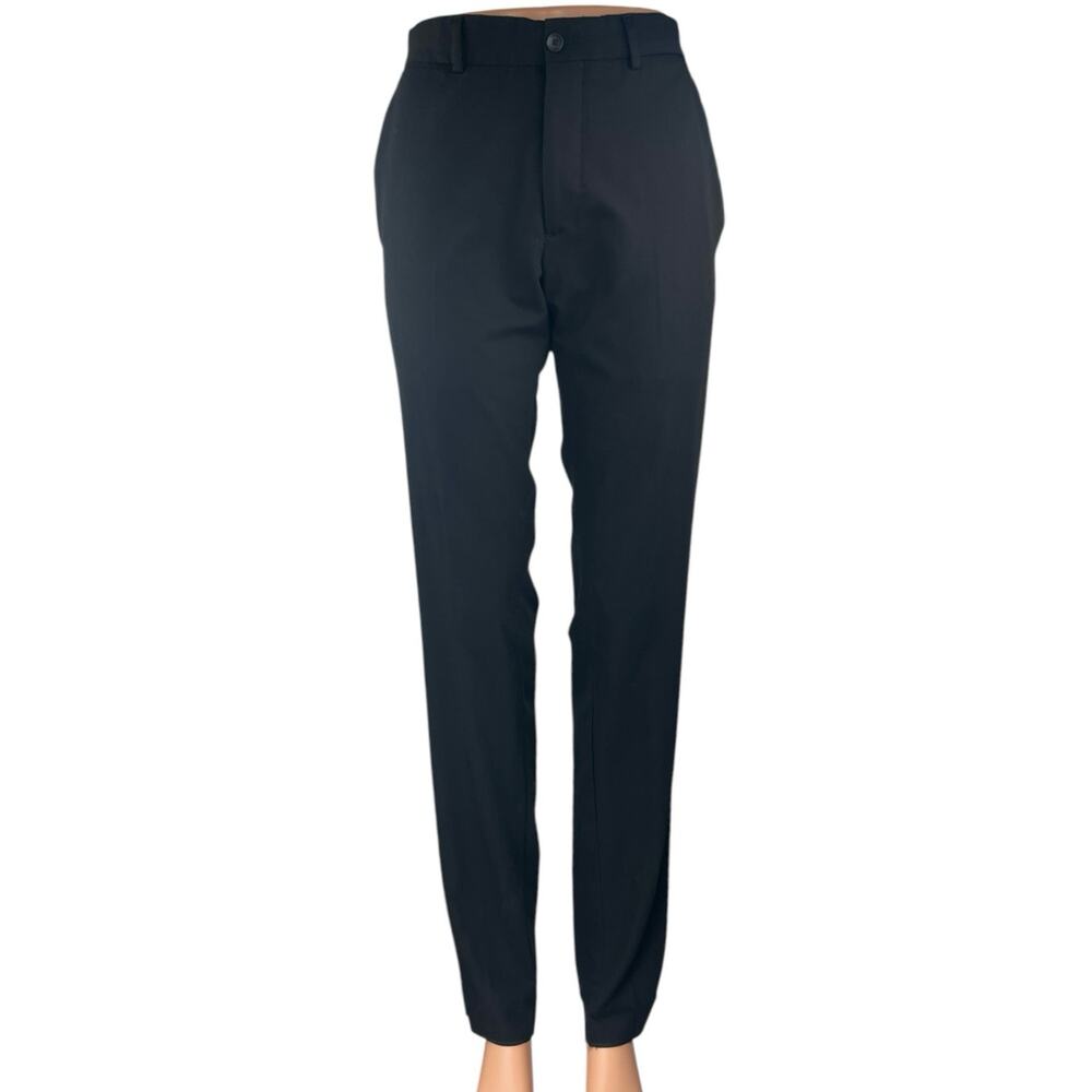Zara Women's Black Straight Leg High Waist Ankle Career Trousers Dress Pants 30